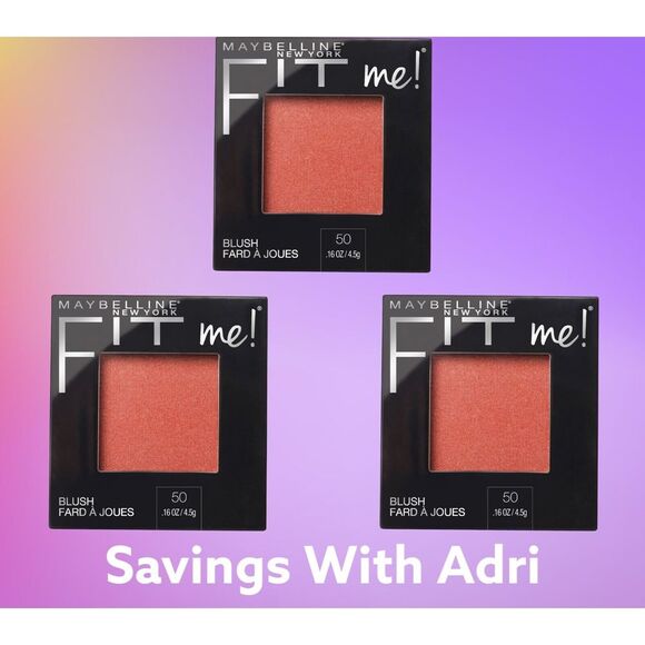 Maybelline Other - Maybelline New York Fit Me Blush 0.16oz Tone Enhancing Smooth 50 Wine (Lot Of 3)